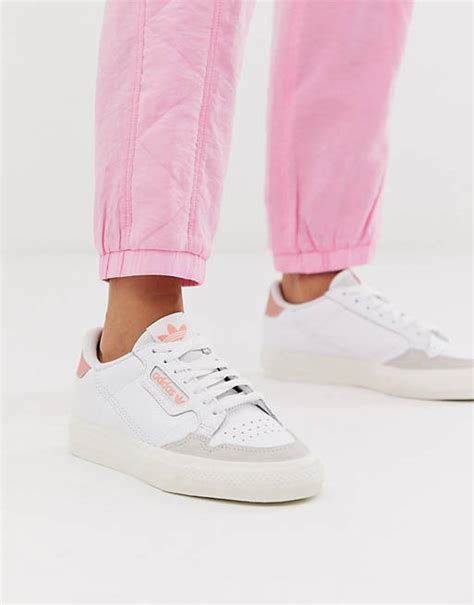 adidas originals continental 80 vulc sneaker in weiß und rosa|Adidas continental 80.